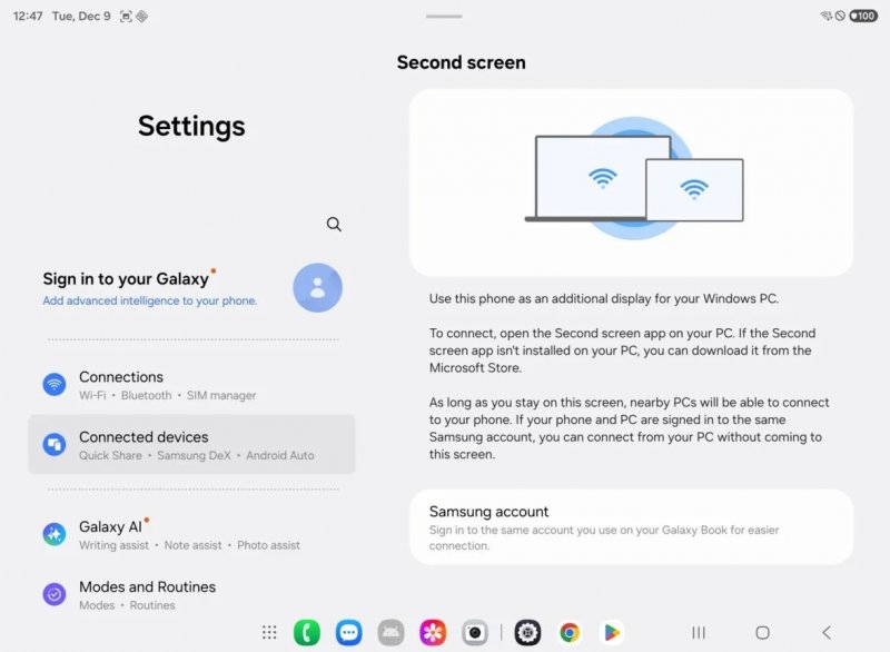 La funzione Second Screen