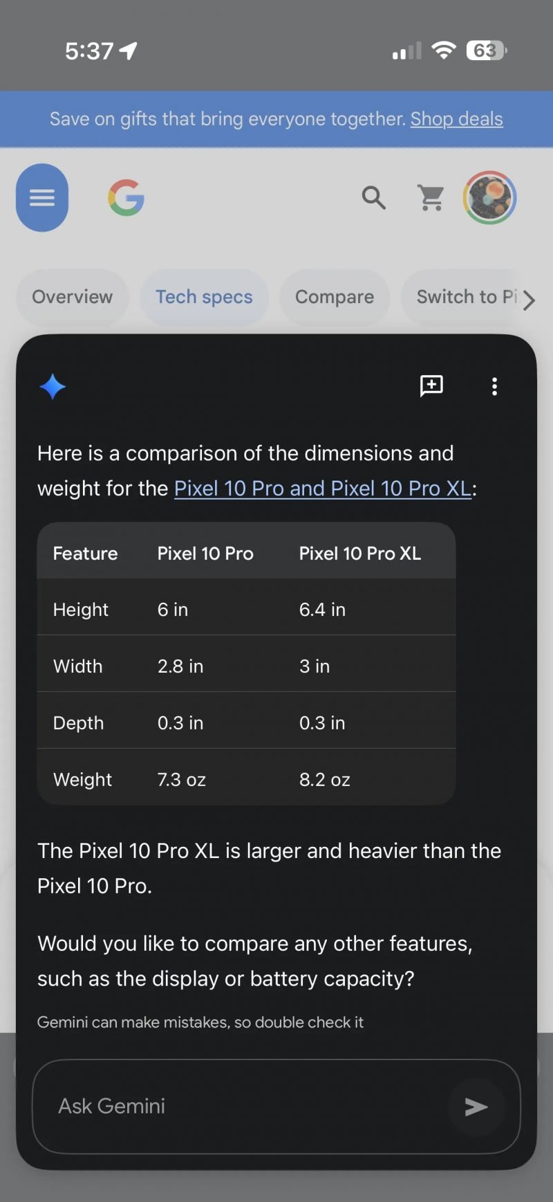 Gemini per Chrome su iPhone | Fonte: 9to5Google