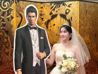 Una donna giapponese ha sposato Kazuma Kiryu della serie Yakuza, in cartonato e niente ossa