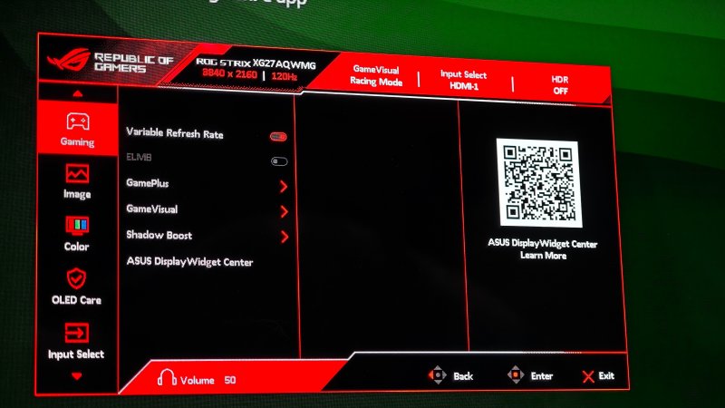 L'OSD ASUS è sempre molto chiara, completa e reattiva
