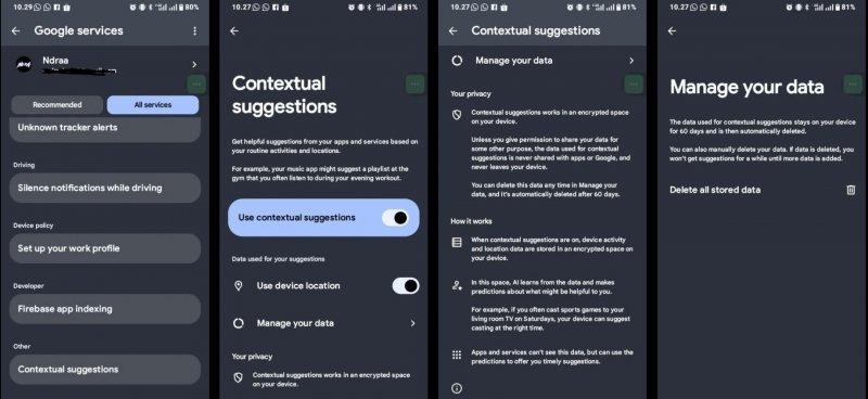 I suggerimenti contestuali di Google (Fonte: Android Authority)