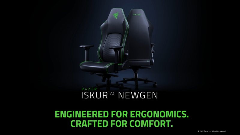 Razer Iskur V2 si presenta con un design rivisto che punta tutto sull'ergonomia