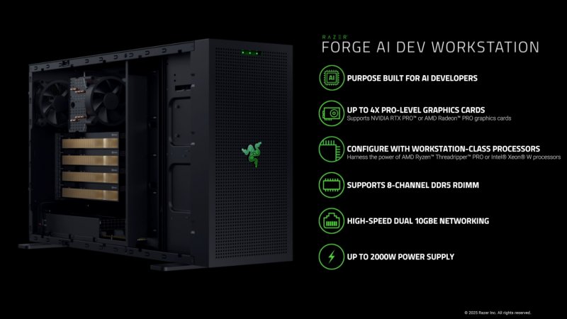 Forge AI Dev Workstation è un sistema pensato per gli sviluppatori e in grado di sostenere i più pesanti carichi di lavoro IA