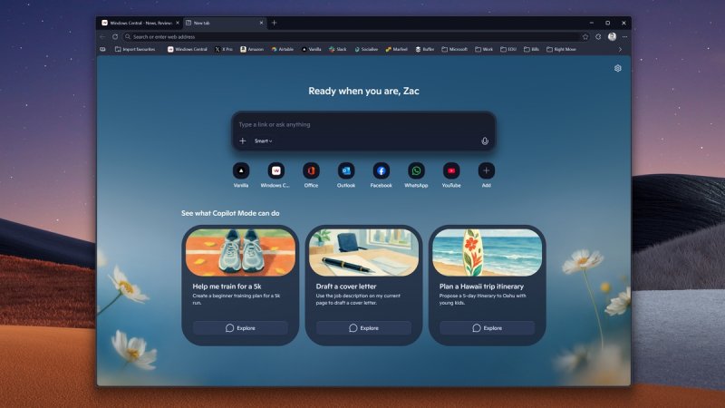 La nuova interfaccia di Edge (Fonte: Windows Central)