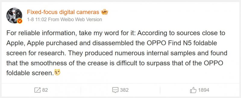 Apple Rumored To Have Researched The Oppo Find N5 Inner Screen