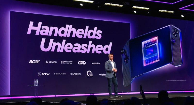 Un momento della presentazione Intel dedicato agli handheld
