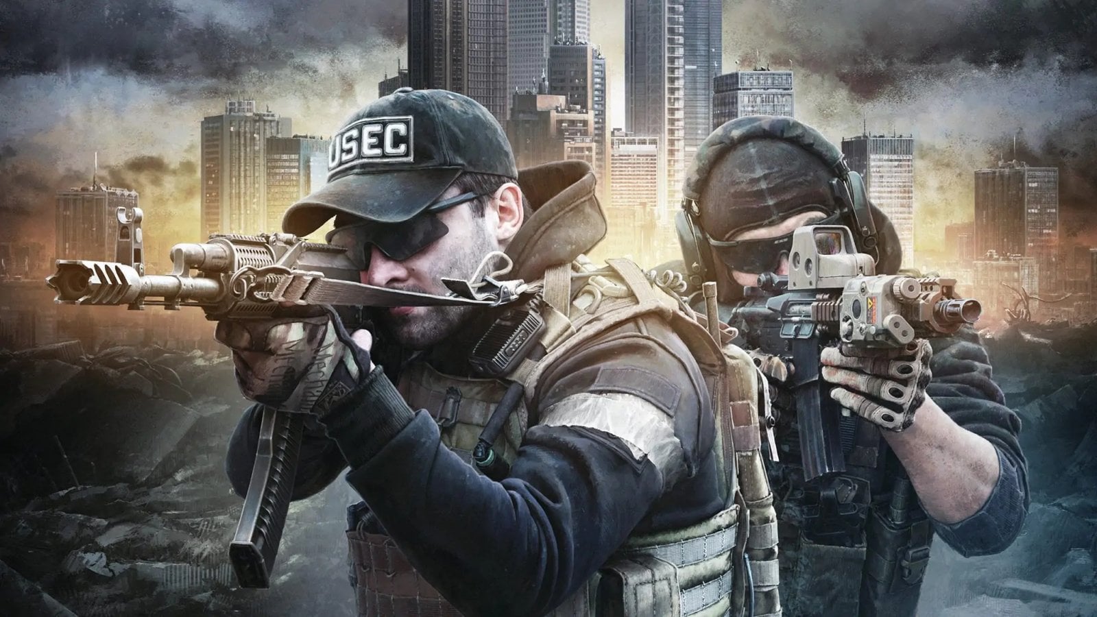 Un artwork di Escape from Tarkov con un soldato dell'USEC e uno del BEAR