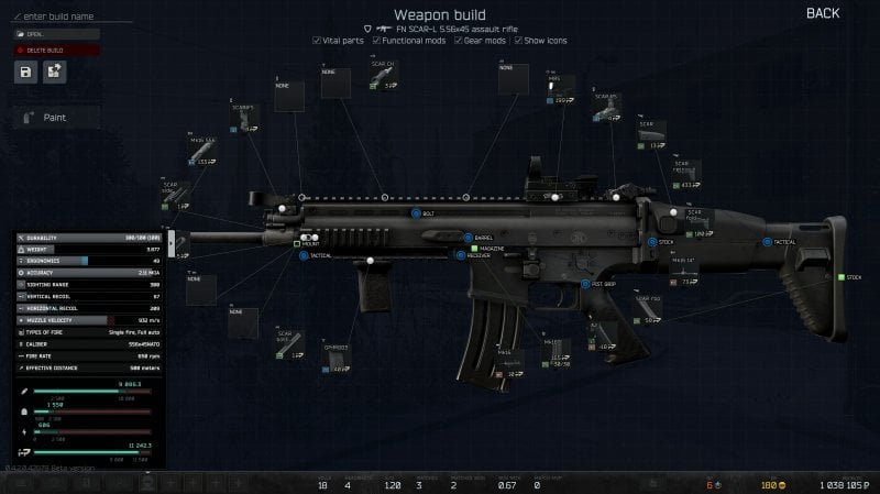 Questa schermata è piuttosto esplicativa circa le potenziali personalizzazioni che potrete apportare ad ogni singola bocca di fuoco