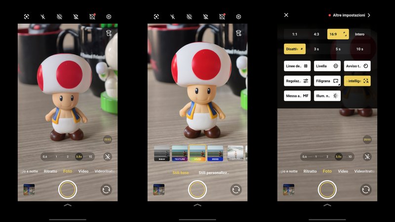 L'app fotocamera con l'intragrazione degli stili Zeiss