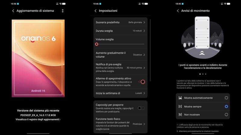 Alcune delle opzioni dell'interfaccia di OriginOS 6