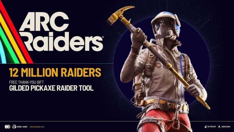 Il messaggio celebrativo di ARC Raiders con la Gilded Pickaxe