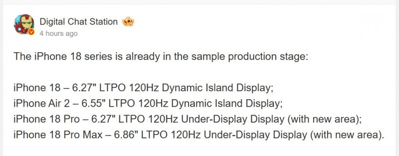 Iphone 18 Details Shared By Tipster