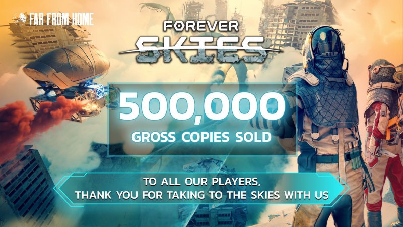 La grafica con cui sono state annunciate le vendite di Forever Skies