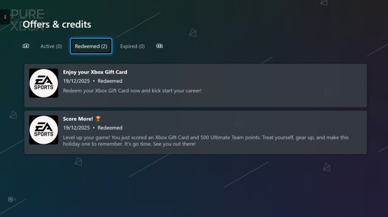 Uno screenshot di uno dei regali