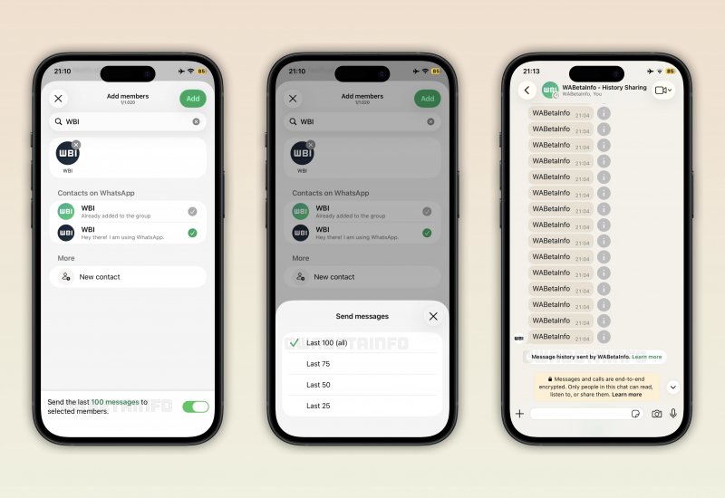 Condivisione dei messaggi ai nuovi utenti dei gruppi WhatsApp su iOS