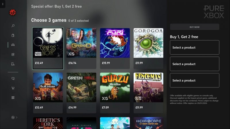 Alcuni dei giochi in offerta