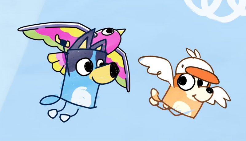 Bluey può anche volare in Bluey's Quest for the Gold Pen