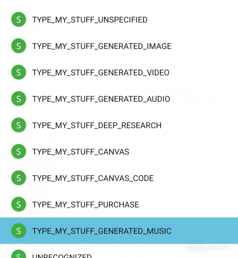 La categoria specifica (Fonte: Android Authority)