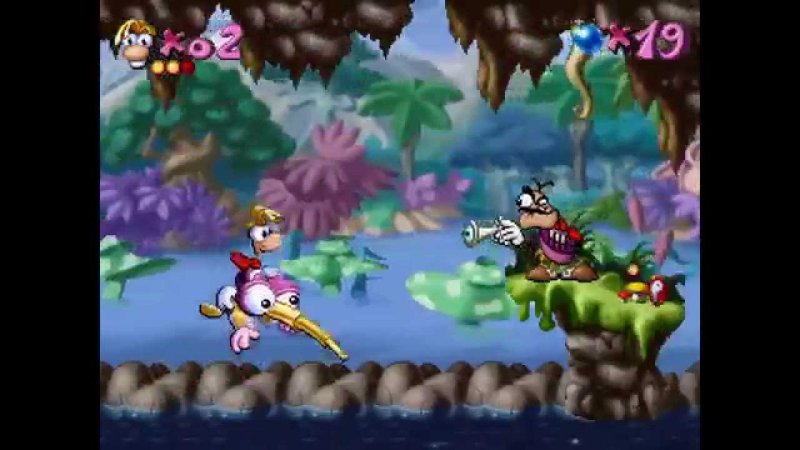 Uno scatto dal primo gioco di Rayman del 1995