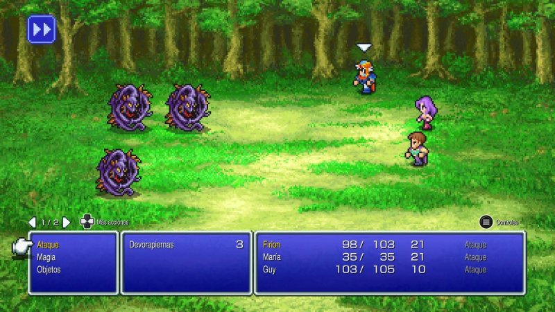 Un combattimento in Final Fantasy 2