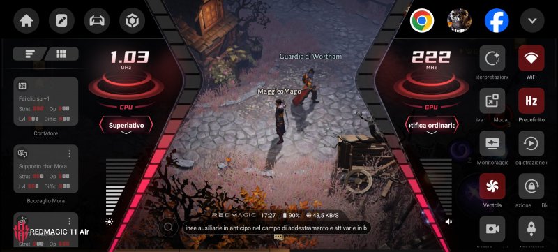 I menù della modalità Gioco di REDMAGIC 11 Air avrebbero bisogno di una sistemata