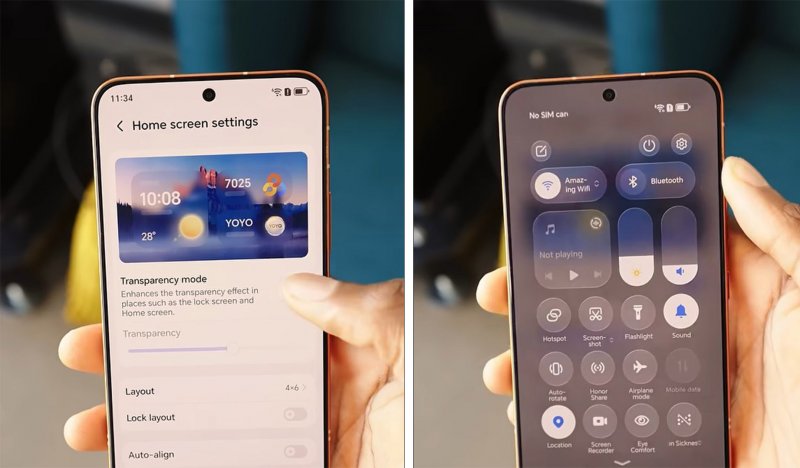 L'interfaccia dello smartphone Honor Power2 (Fonte: MKBHD)
