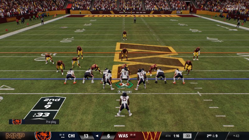 Scena da una partita in Madden NFL 26