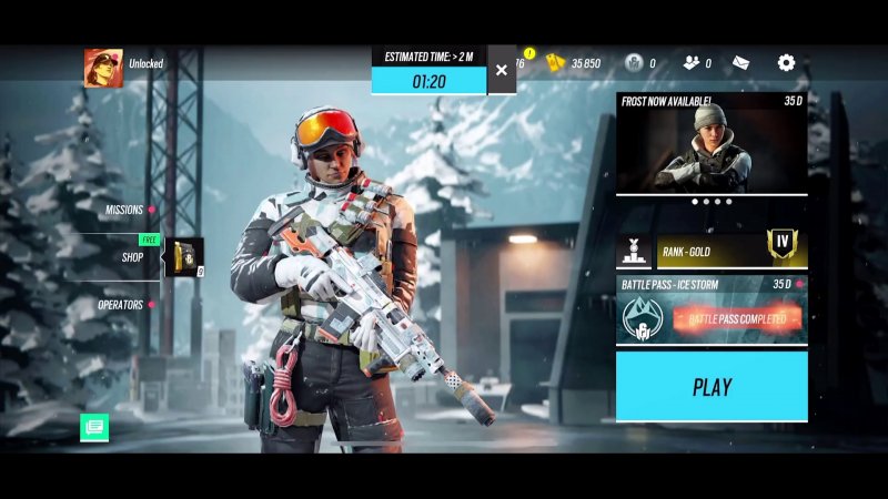 Il menù principale di Rainbow Six Mobile