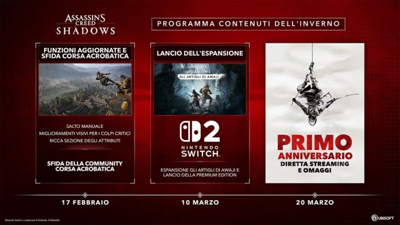 Assassins Creed Shadows Roadmap Inverno