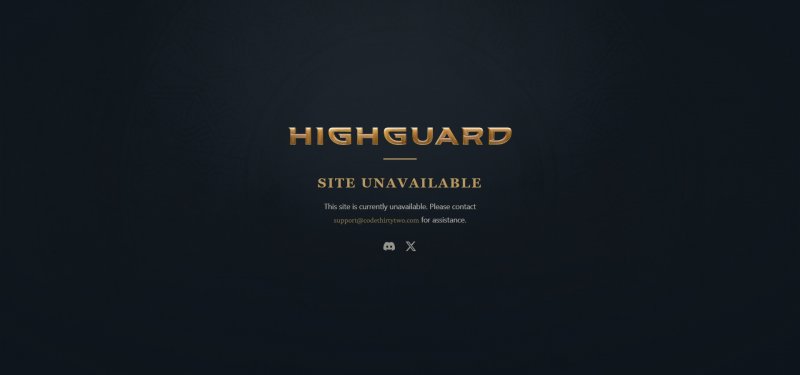 La schermata del sito di Highguard