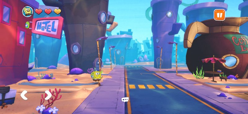 SpongeBob esplora uno dei primi scenari di SpongeBob: Assalto al Patty 2