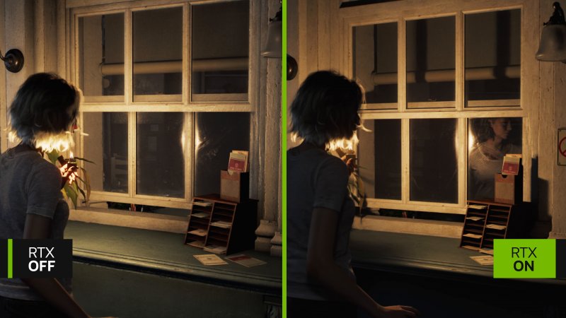 La miglioria più evidente apportata dal ray-tracing e path tracing consiste nella gestione del riflesso dei personaggi del gioco su vetri, specchi e altre superfici riflettenti
