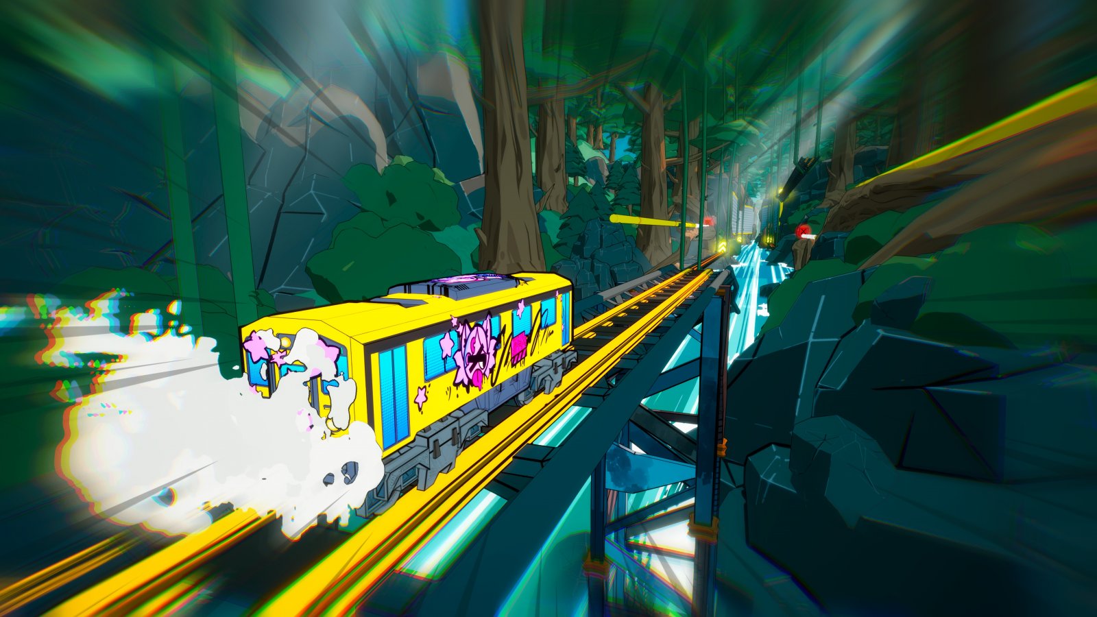 Treni, acrobazie e follia pop: l'esplosivo Denshattack! è già in forte sconto su Instant Gaming