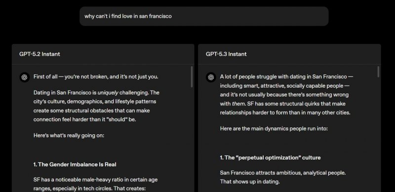 GPT‑5.3 Instant va dritto alla risposta senza l'affermazione 'You're not broken, and it's not just you'.
