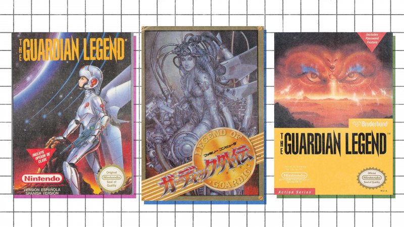 Da sinistra, versione europea, asiatica e americana di The Guardian Legend