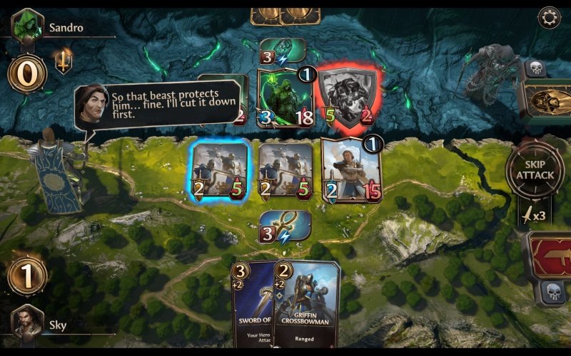 L'interfaccia di Might & Magic Fates TCG