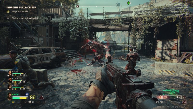 Il nostro personaggio alle prese con alcuni zombie in John Carpenter's Toxic Commando