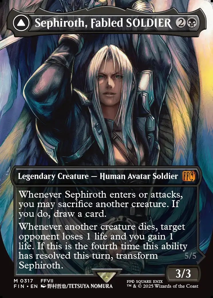 La carta di Sephiroth da Soldier