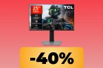 Il monitor da gaming TCL con refresh rate da 300Hz, QD-mini-LED da 25' è in offerta al minimo storico su Amazon - Notizia