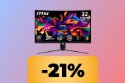 Il monitor curvo MSI MAG QD-OLED da 32" e 165 Hz è su Amazon al minimo storico