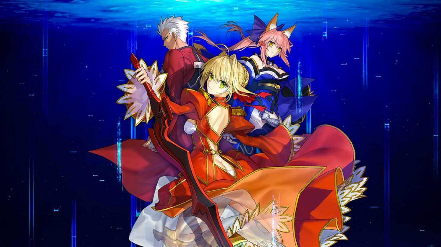 Artwork con i personaggi di Fate/EXTRA Record
