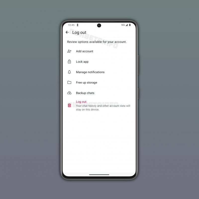 La nuova schermata per il log-out da WhatsApp senza perdita dei dati
