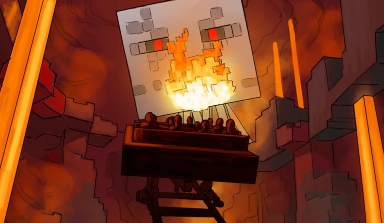 Un concept delle montagne russe di Minecraft