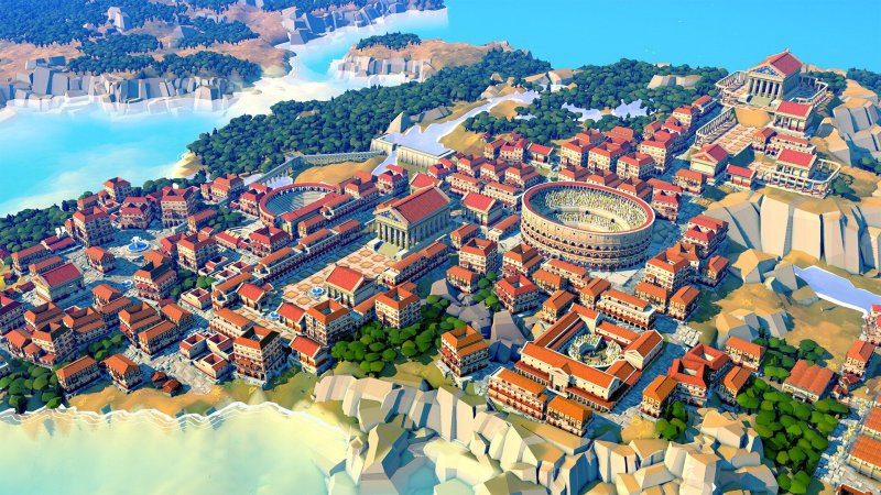 Una panoramica su una città in Nova Roma