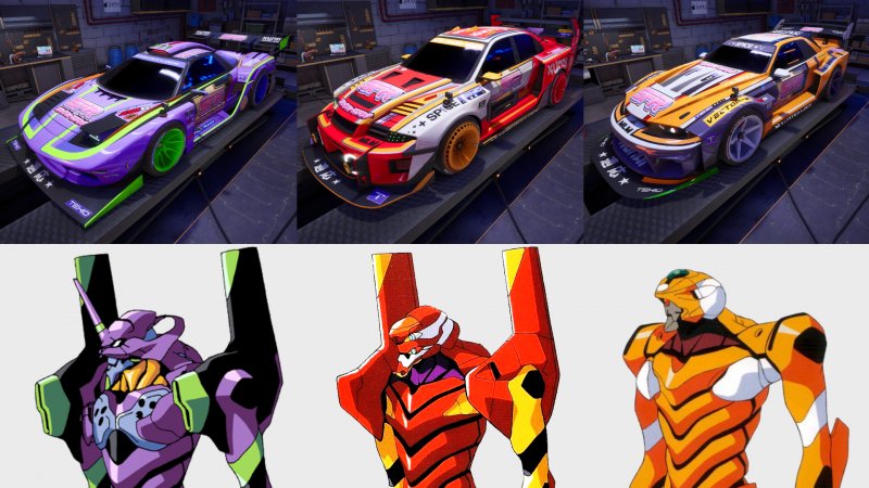 In Screamer ci sono tre skin sbloccabili per gli amanti di Evangelion.