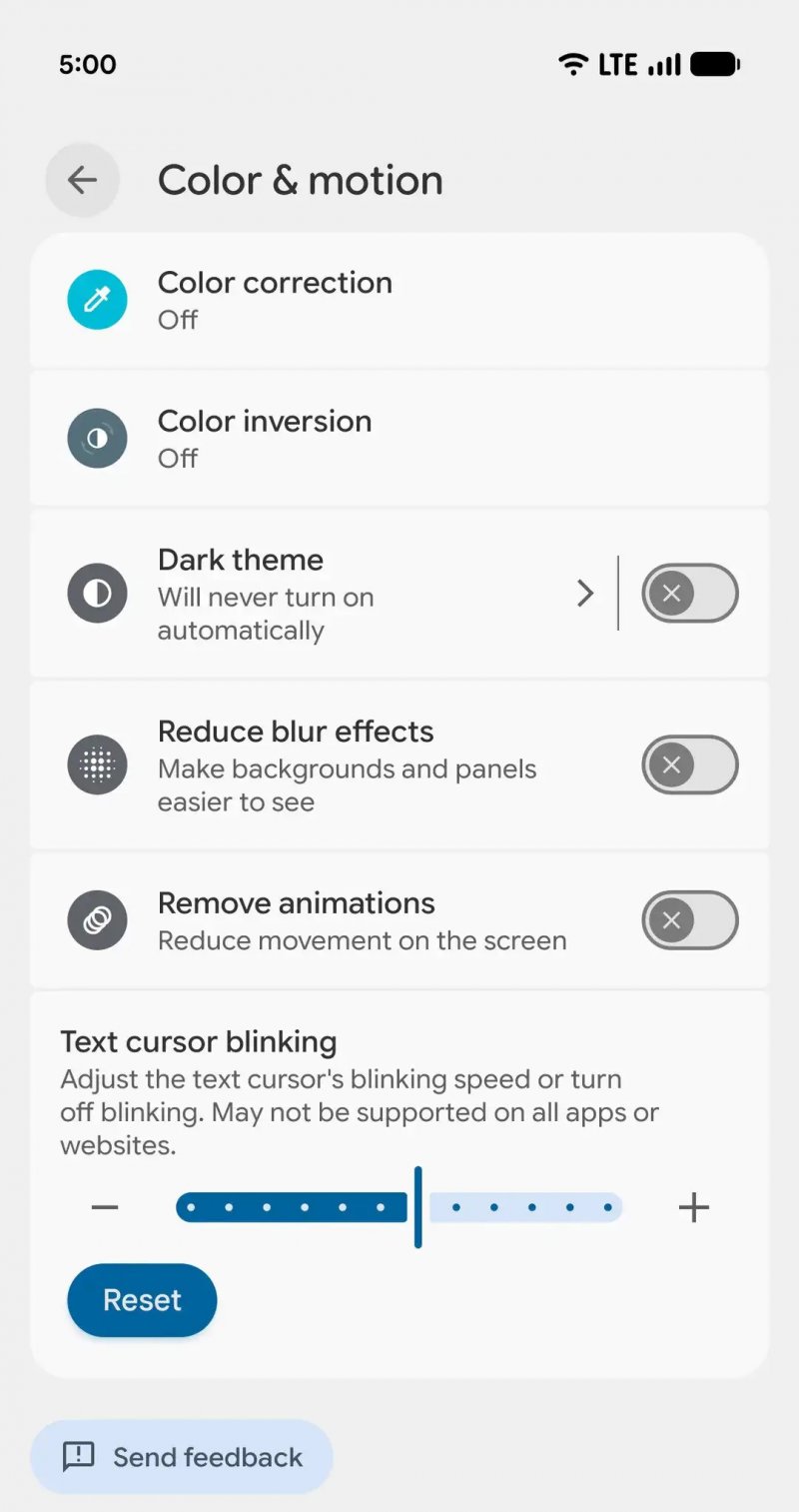 Le opzioni del cursore (Fonte: Android Authority)