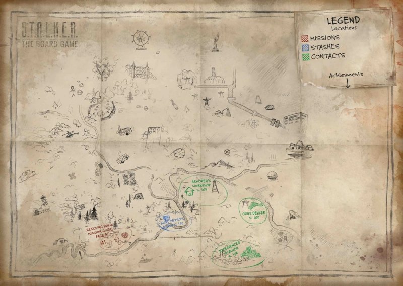 La mappa della campagna richiede l'applicazione di adesivi man mano che si sbloccano nuove ambientazioni