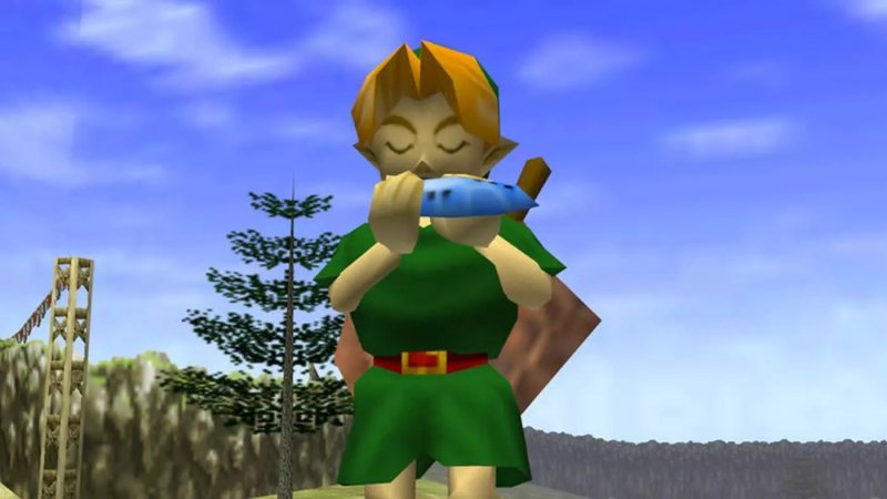 Link con l'Ocarina del Tempo