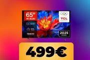 Il televisore TCL QLED 4K da 65" è in sconto su Amazon al minimo storico: costa 100 € in meno