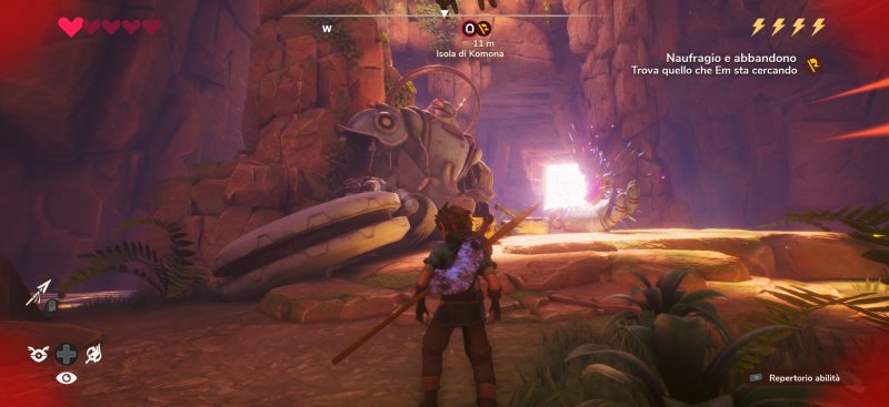 Una grotta da esplorare in Oceanhorn 3: Legend of the Shadow Sea